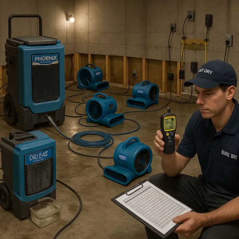 Structural Drying and Dehumidification process in Warrensville Heights, OH